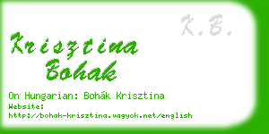 krisztina bohak business card