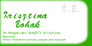 krisztina bohak business card